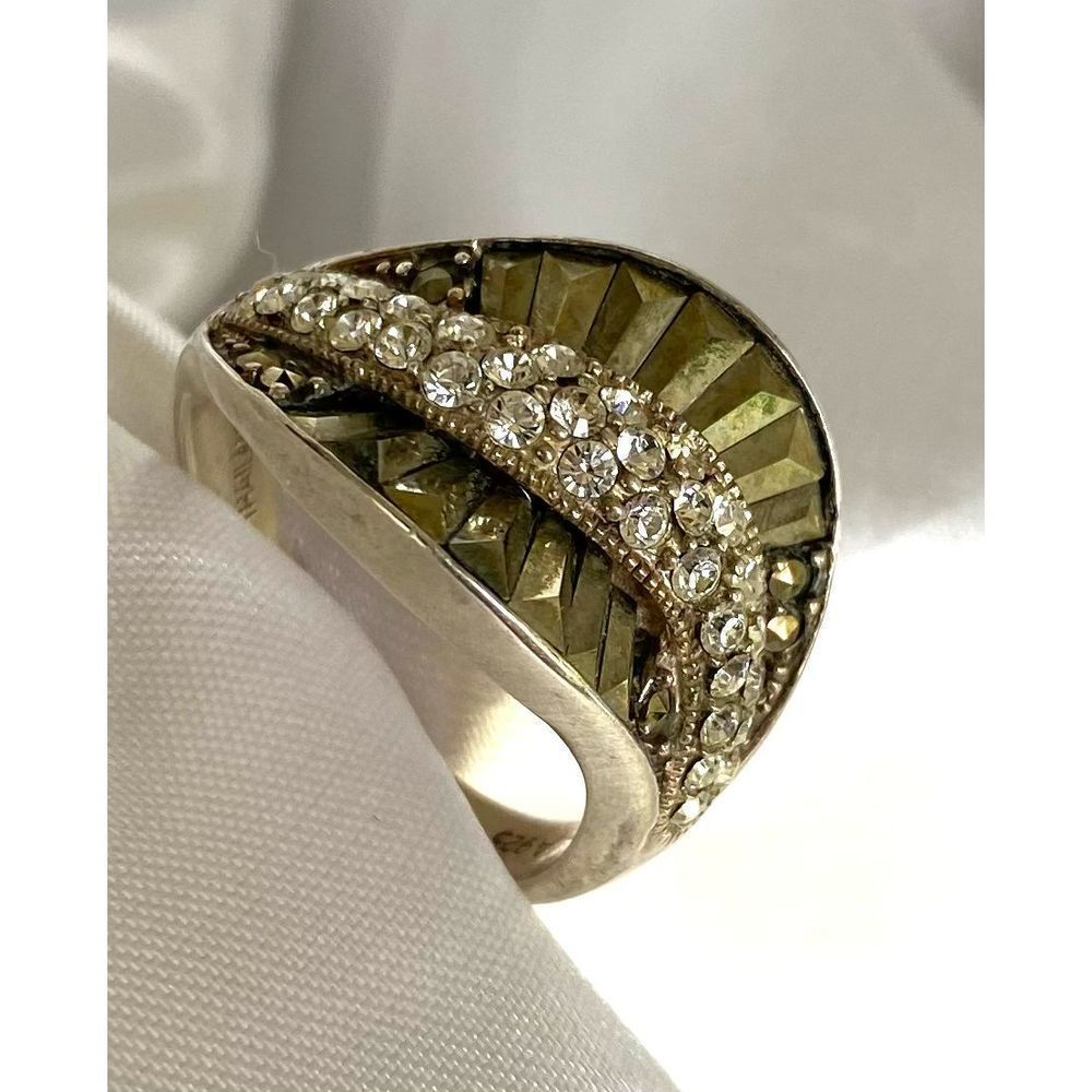 CC# Stunning Sterling Silver & Cz Ring Size 10